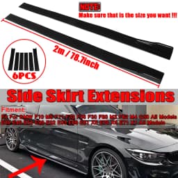 Black 2m Side Skirts Rocker Splitters Diffuser Winglet Wings For BMW F30 F80 M3 F82 M4 3-Series 320i 325i 330i