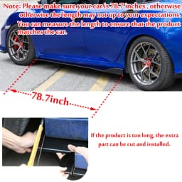 Black 2m Side Skirts Rocker Splitters Diffuser Winglet Wings For BMW F30 F80 M3 F82 M4 3-Series 320i 325i 330i