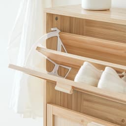 SoBuy shoe cabinet with 3 flaps, narrow shoe cabinet, shoe shelf, shoe rack with 6 shelves, natural chest of drawers, WDH 60x118x24cm