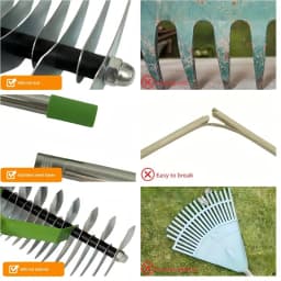 Thatch rake, thatch rake, garden thatch rake, garden rake, garden thatch rake, for loosening soil and collecting fallen leaves