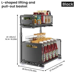 1/2PCS Pull Out Cabinet Organizer Adjustable Kitchen Storage Rack Under Sink Organizer Spice Jar Storage Rack Slide Out Drawer