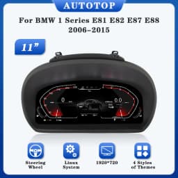 AUTOTOP 11" LCD Digital Cluster Speedometer for BMW 1 Series E81 E82 E87 E88 2006-2015 Instrument Panel with Linux system dash
