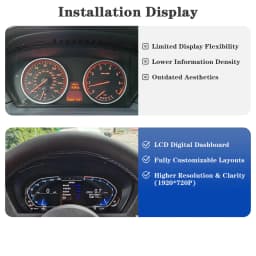 AUTOTOP 11" LCD Digital Cluster Speedometer for BMW 1 Series E81 E82 E87 E88 2006-2015 Instrument Panel with Linux system dash