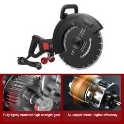 3200W High-power Saw Blade Slotting Cutter Machine-Carbon Steel Cover 220 Slip-Proof Handles Wall Cutting Machine for Electricia