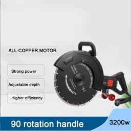 3200W High-power Saw Blade Slotting Cutter Machine-Carbon Steel Cover 220 Slip-Proof Handles Wall Cutting Machine for Electricia