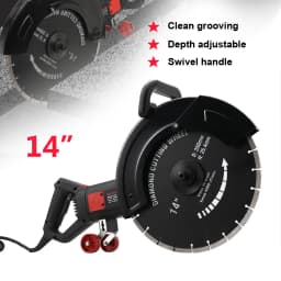 3200W High-power Saw Blade Slotting Cutter Machine-Carbon Steel Cover 220 Slip-Proof Handles Wall Cutting Machine for Electricia