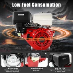 15 HP Petrol Engine, 4 Stroke 420CC 9.7 KW Single Cylinder Heavy Duty Engine, Stand-Up Kart Engine, Industrial Engine