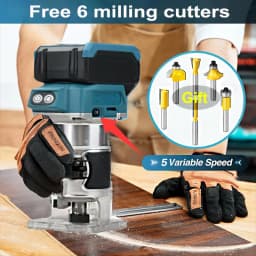 Brushless 5 Speed Wood Router Tool Cordless Milling Engraving Slotting Machine Woodworking Trimming Machine for Makita Battery