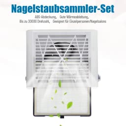 Nail Table for Nail Tech, Compact and Powerful, 30,000 RPM, Adjustable Speed, Nail Dust Collector with Reusable Filter,