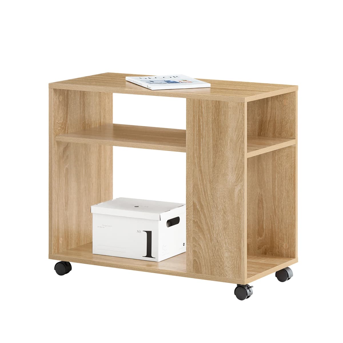 SoBuy FBT34 side table newspaper stand coffee table bedside table table with Rolls