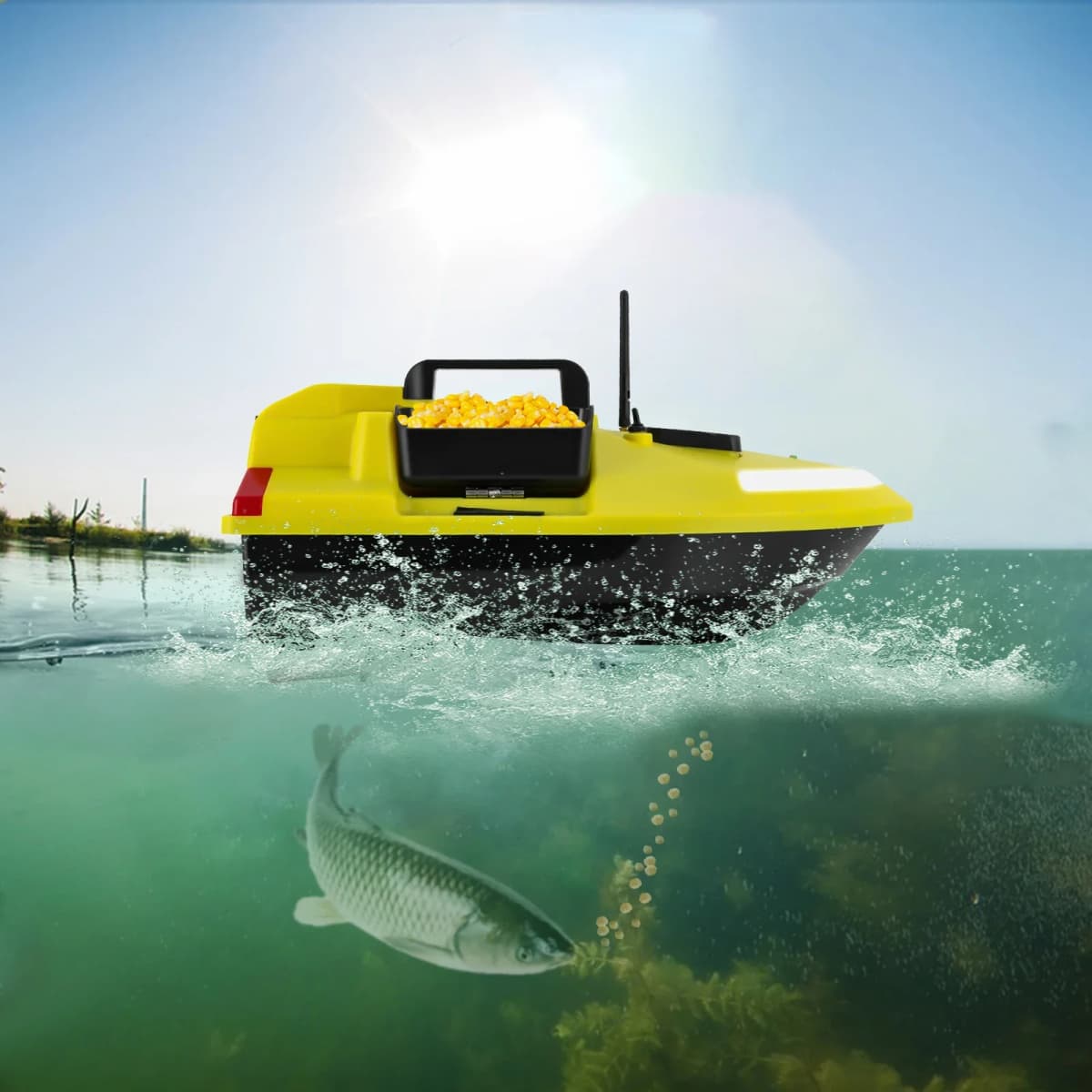 500 m GPS Feeding Boat Bait Boat W|Remote Control Bait Boat Large Capacity Feeding Boat Fishing Automatic Course Correction