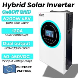 Sako Sunon V 6.2Kva 6200W 48V Hybrid Inverter | Built-In 120A Mppt | 60–450Vdc Pv Input | Battery-Less Operation | Dual Output