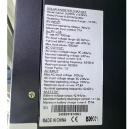 Sako Sunon V 6.2Kva 6200W 48V Hybrid Inverter | Built-In 120A Mppt | 60–450Vdc Pv Input | Battery-Less Operation | Dual Output