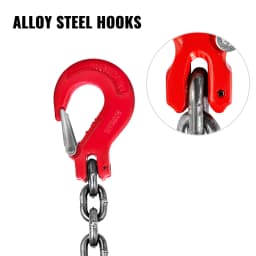 SucceBuy 4T Chain Sling Chain 1M/2Mx8MM 4 Legs with Powder Coating Steel G80 Hook High Temperature Resistance for Garage Lifting