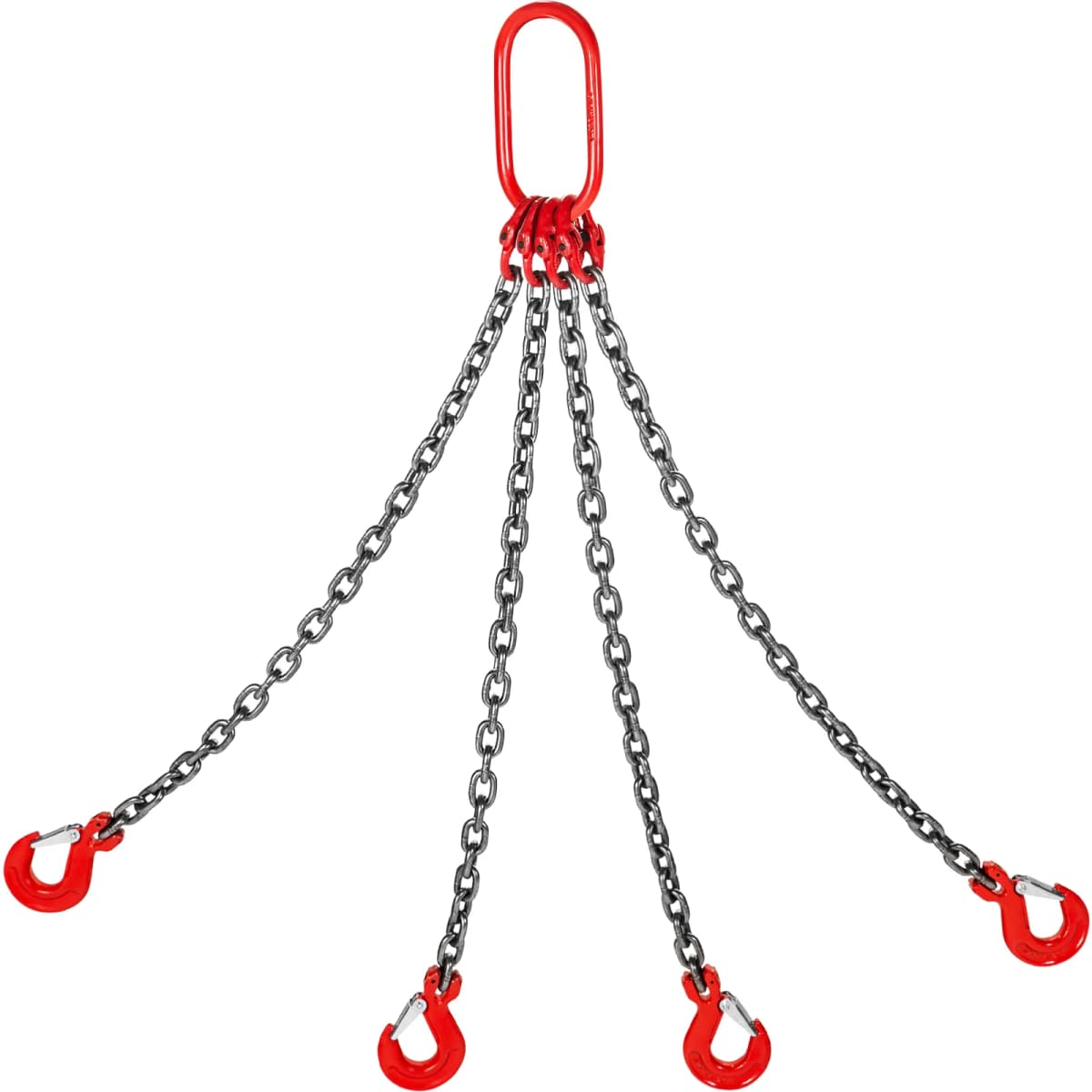 SucceBuy 4T Chain Sling Chain 1M/2Mx8MM 4 Legs with Powder Coating Steel G80 Hook High Temperature Resistance for Garage Lifting