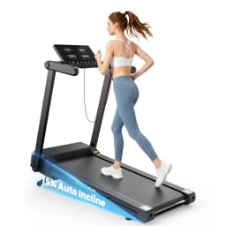 Formill FT61 3.0HP Foldable Treadmill, 15% Incline, 13.5km/h, 17×43Inch Belt, 300lbs Load, Silent, LCD, Shock-Absorbing for Home
