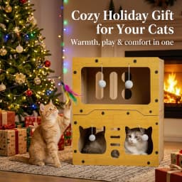 Wear-Resistant Cat House Integrated Scratch Board Four Seasons Cat Scratching Column Vertical Crawler Frame Feline Play