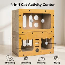 Wear-Resistant Cat House Integrated Scratch Board Four Seasons Cat Scratching Column Vertical Crawler Frame Feline Play