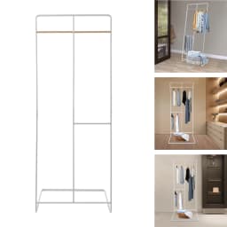 2 Rows Multifunctional Clothes Rail Compact and Lightweight Corner Clothing Rack