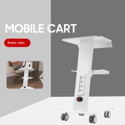 Multi-Functional Salon Trolley Cart Steel 3-Tier 4 Power Outlets for Beauty Medical Lab Dental Hospital Use