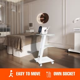 Multi-Functional Salon Trolley Cart Steel 3-Tier 4 Power Outlets for Beauty Medical Lab Dental Hospital Use
