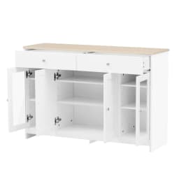 Living room cabinet Modern minimalist style sideboard Buffet Table Storage Cabinet and Shelves Barn Doors for Dining Room, Kitch