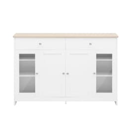 Living room cabinet Modern minimalist style sideboard Buffet Table Storage Cabinet and Shelves Barn Doors for Dining Room, Kitch