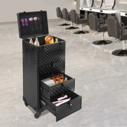 Salon Cart with Drawers Makeup Organizer Case Rolling Makeup Case with Drawers