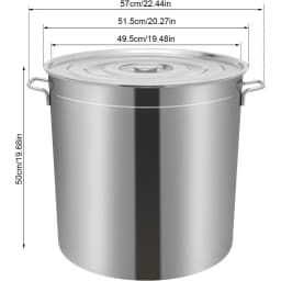 100L Stainless Steel Stockpot, Polished Finish, Cooking Pot with Lid and Basket,Multi-Purpose for Steam/Fry/Boil, 50Qt/42.26Qt