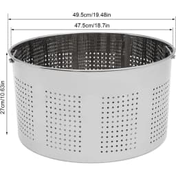 100L Stainless Steel Stockpot, Polished Finish, Cooking Pot with Lid and Basket,Multi-Purpose for Steam/Fry/Boil, 50Qt/42.26Qt