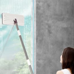 Mop and Bucket Set for Home, Flat Mop and Bucket System, Mops for Floor Cleaning and Wall Cleaner, with 2 Reusable Mop Pads