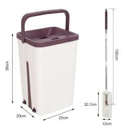 Mop and Bucket Set for Home, Flat Mop and Bucket System, Mops for Floor Cleaning and Wall Cleaner, with 2 Reusable Mop Pads
