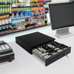 Black Eight Grid Cash Box 405 Cash Register Drawer Cash Register Drawer With 3-Position Lock For Hotels Supermarkets Hospital