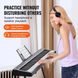 SucceBuy 88 Key Digital Piano Keyboard Semi Weighted Keys Full Size Electric Portable Keyboard Piano Set 1000Tones for Beginners