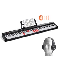 SucceBuy 88 Key Digital Piano Keyboard Semi Weighted Keys Full Size Electric Portable Keyboard Piano Set 1000Tones for Beginners