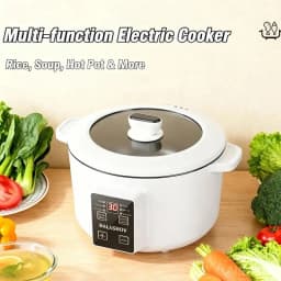 220V Multi Cookers Single/Double Layer Portable Electric Hot Pot 1.7L Household Non-stick Pan for Ramen, Dumplings, Oatmeal