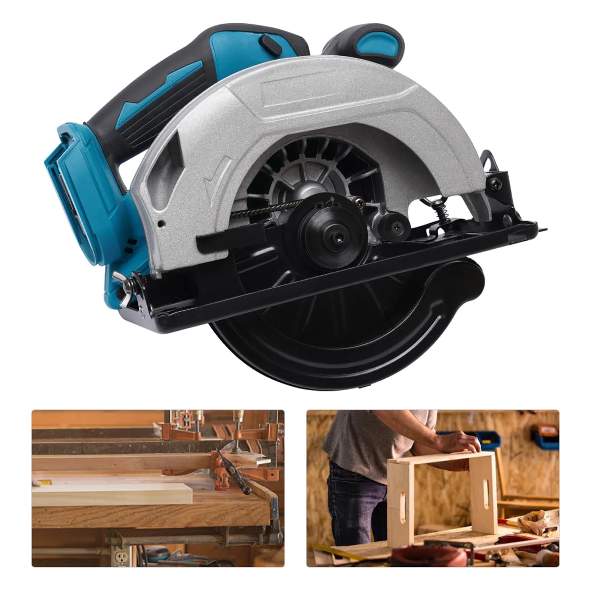 Circular Saw Cutting Machine, 178 mm 4500 RPM Handheld Circular Saw Cordless 18 V Lithium Battery for Woodworking