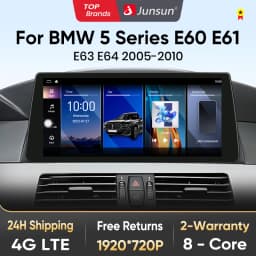 Junsun 8+256GB Wireless CarPlay Android Auto Car Radio For BMW 5 Series E60 E61 E63 E64 BMW 3 Series E90 E91 E92 E93 2005-2012