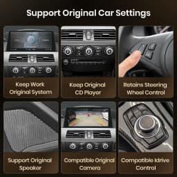 Junsun 8+256GB Wireless CarPlay Android Auto Car Radio For BMW 5 Series E60 E61 E63 E64 BMW 3 Series E90 E91 E92 E93 2005-2012