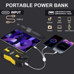 GKFLY 2000A Portable Car Jump Starter Power Bank Car Booster Charger 12V Starting Device Petrol Diesel Car Emergency Booster