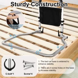 Generic Barrier Bed, Elderly Handrails,Elderly bedside guardrail for Bed Grab Bar Shocks with Storage Bag