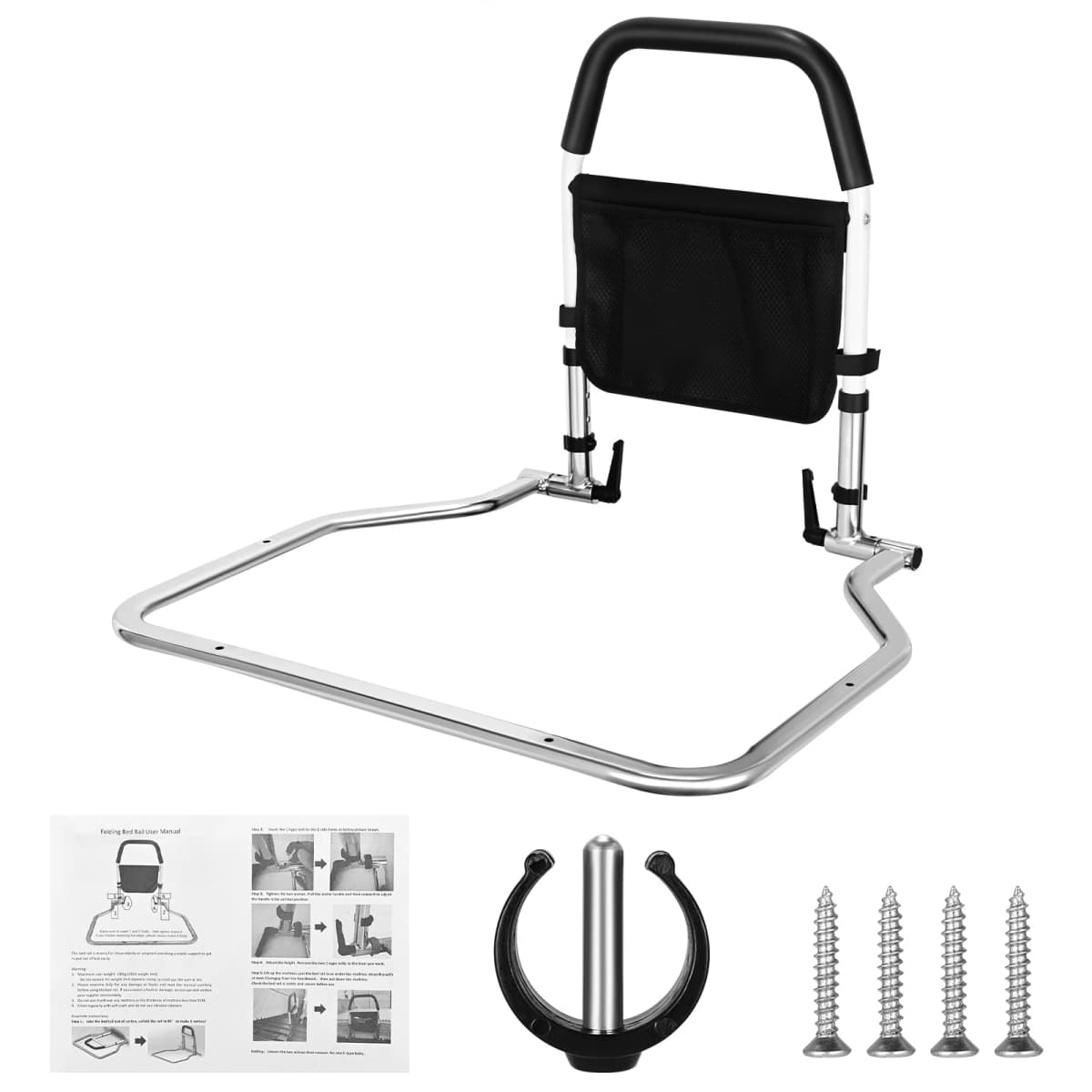 Generic Barrier Bed, Elderly Handrails,Elderly bedside guardrail for Bed Grab Bar Shocks with Storage Bag