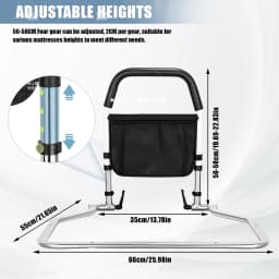 Generic Barrier Bed, Elderly Handrails,Elderly bedside guardrail for Bed Grab Bar Shocks with Storage Bag