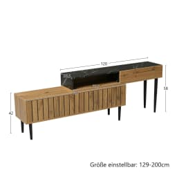 Modern TV Cabinet Stand with Marble and Wood Grain Design, PVC Edge, Iron Legs, Dark Wood Color, Home Decoration, Space Saving