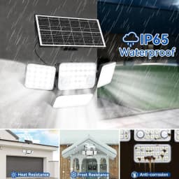 Solar LED Floodlight 5000mah Battery Dual Sensor Head