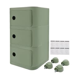 ABS 3-Tier Modern End Table, 12.6-Inch Bedside Table Universal Wheels Pen and Concealed Storage Space for Bedrooms Living Rooms