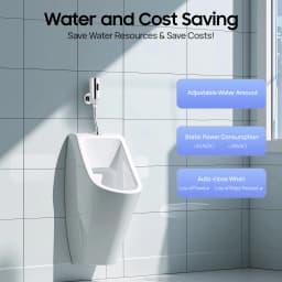  Automatic Sensor Urinal Flusher Wall Mounted Copper DC6V Battery Operated Touchless Urinal Flush Valve, for Public Restroom, Toilets