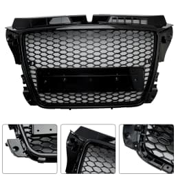 RS3 Style Honeycomb Front Bumper Grille Grill Fit for Audi A3 8P 2008-2013