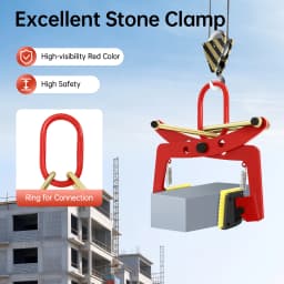 330kg Stone Clamp Lifting Pliers Stone Plier Curb Pallet Puller 10-24cm Opening for Construction, Factories