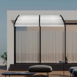 200x90CM Transparent Door Canopy 95% UV Block Weatherproof Arc Cover for Porch Balcony Window